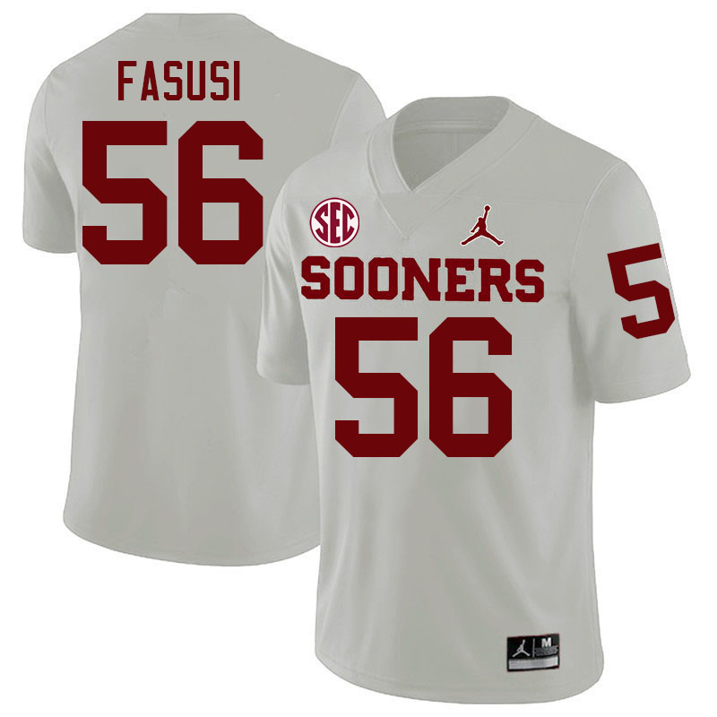 Oklahoma Sooners #56 Michael Fasusi College Football Jersey Stitched-White